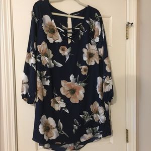 Navy Floral Dress
